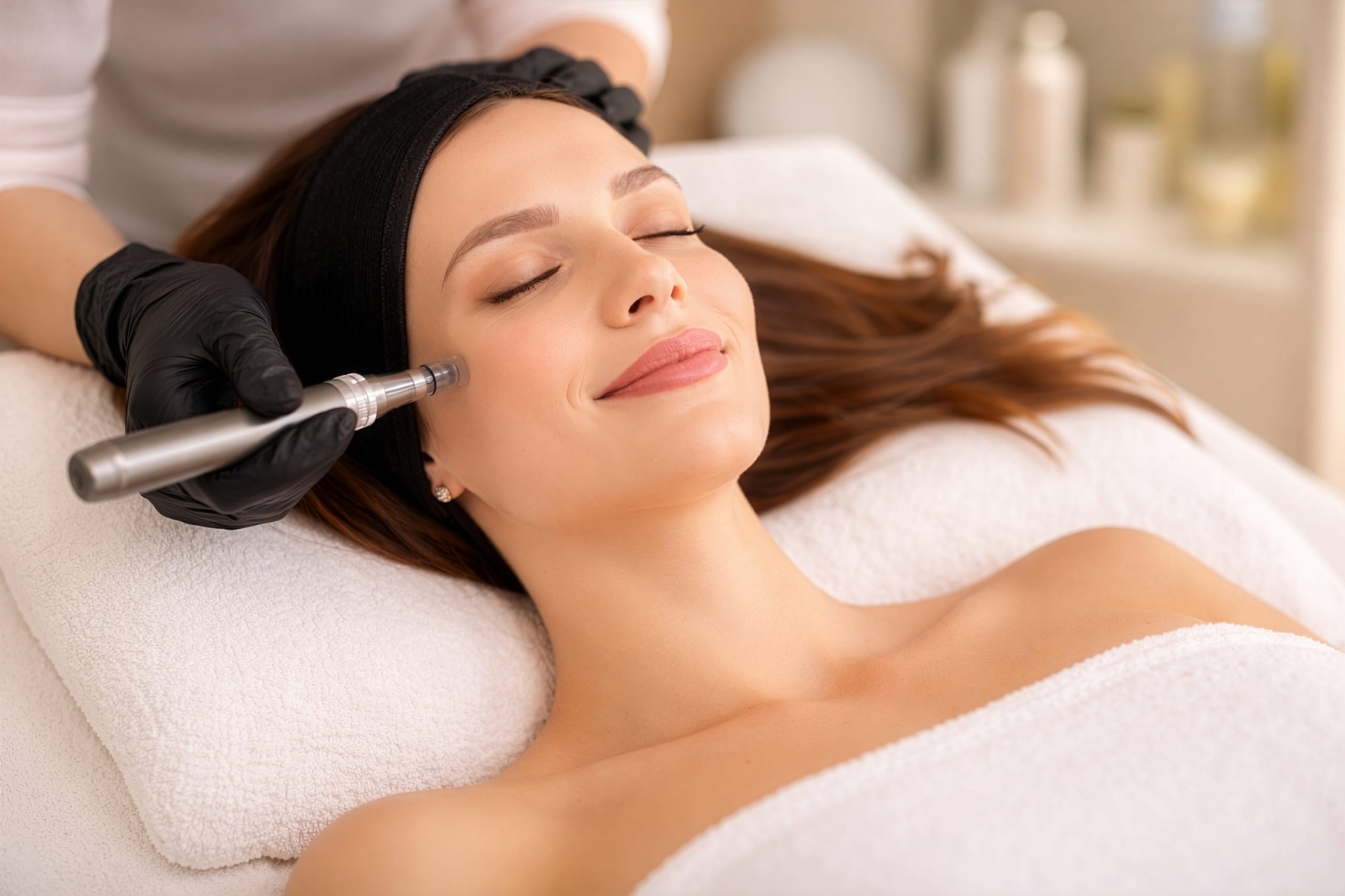 Facial treatment session at Amina Beauty